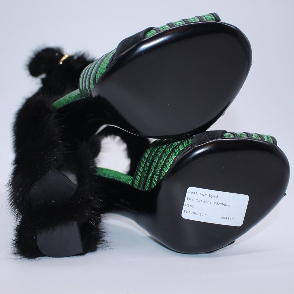 Salvatore Ferragamo FATA Reptile-Effect Leather Sandals Mink Pumps $1,500 6.5 M - Picture 4 of 11